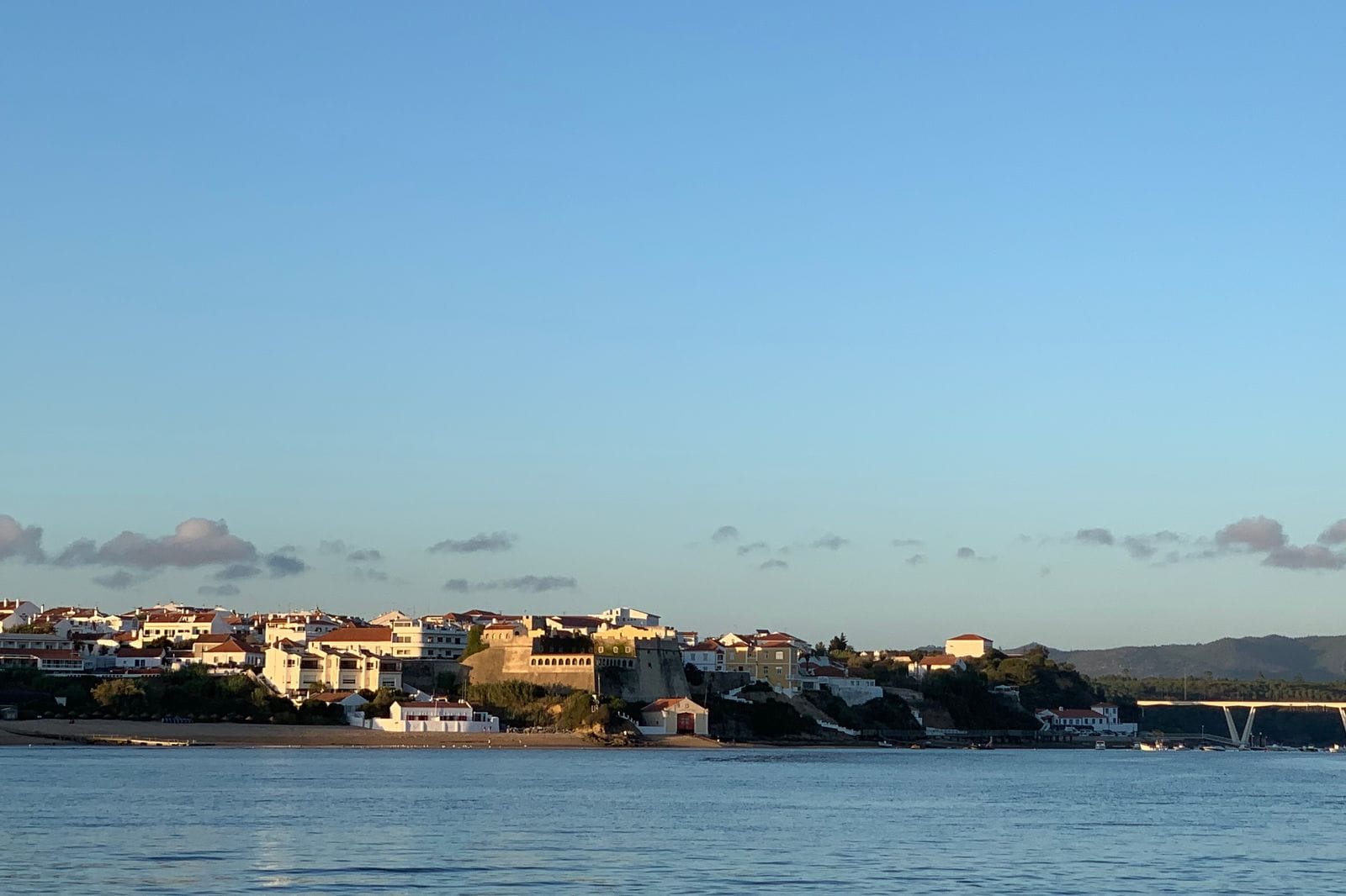 Vila Nova de Milfontes and its fort seen from the river